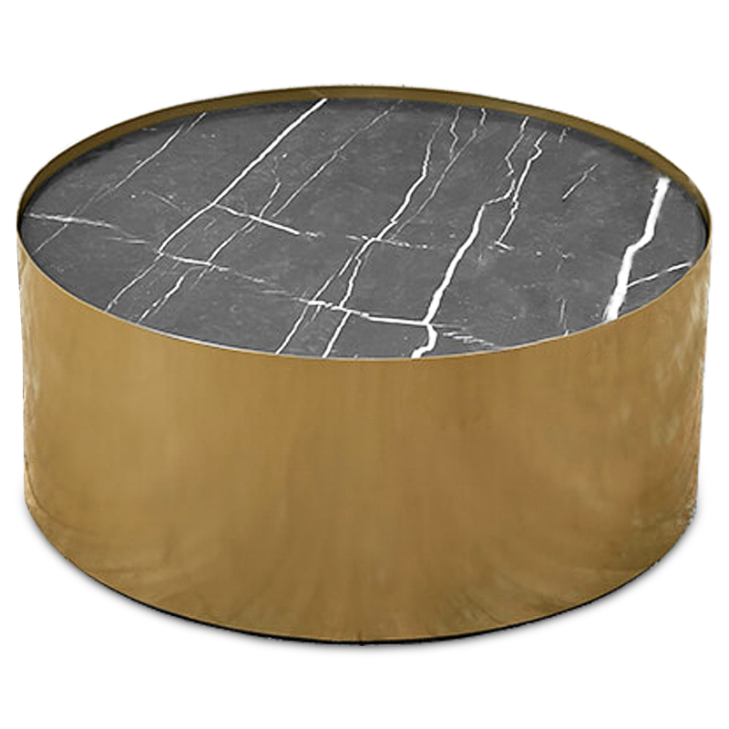 Кофейный стол Cappello Coffee Table Латунь Черный Мрамор Nero в Ижевске | Loft Concept 