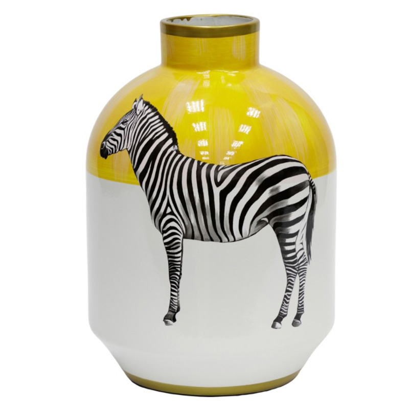 Ваза Zebra Vase white and yellow Белый Желтый Черный Золотой в Ижевске | Loft Concept 