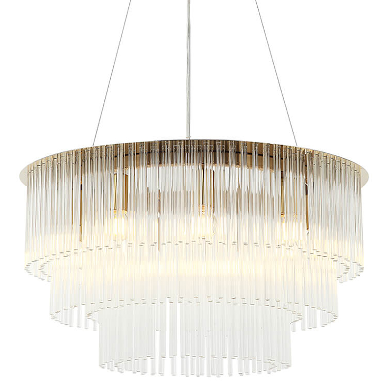 Люстра Harrison Chandelier gold 9 lamp Глянцевое золото Прозрачный в Ижевске | Loft Concept 