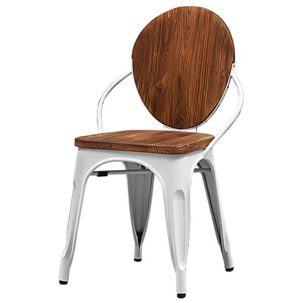 Стул Tolix chair Wooden White Дуб темный Белый в Ижевске | Loft Concept 