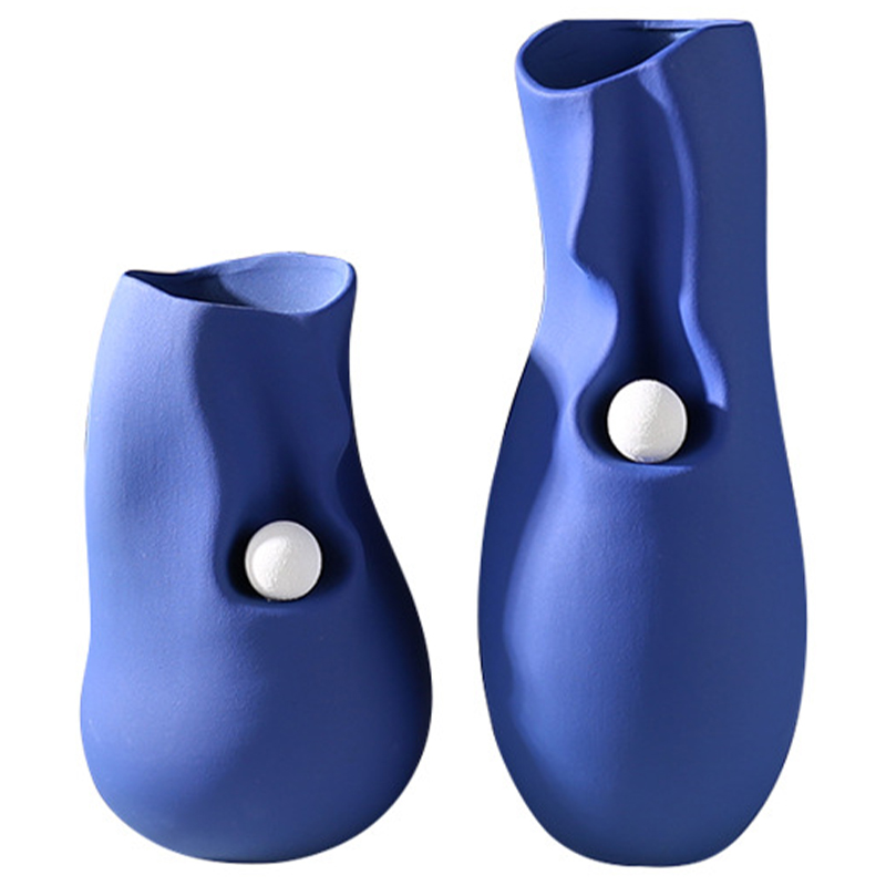 Ваза Molecule Collection Rhea Blue Vase Синий Белый в Ижевске | Loft Concept 