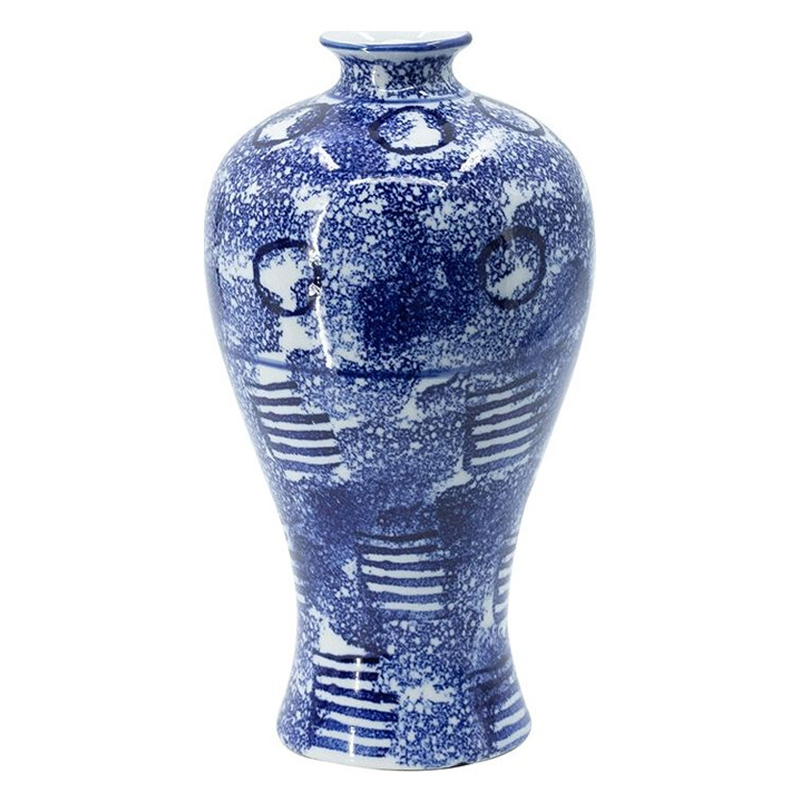 Ваза из фарфора сине-белого цвета Blue & White Ornament Белый Синий Ваза из фарфора сине-белого цвета Blue & White Ornament Белый Синий в Ижевске | Loft Concept