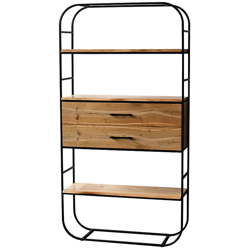 Стеллаж Glenn Industrial Metal Rust Two Drawers Rack Древесина Черный в Ижевске | Loft Concept 