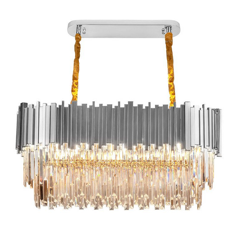 Большая многоярусная люстра Cascade Glass Metal Luxxu Chandelier 100 Silver Серебряный Прозрачное Стекло в Ижевске | Loft Concept 