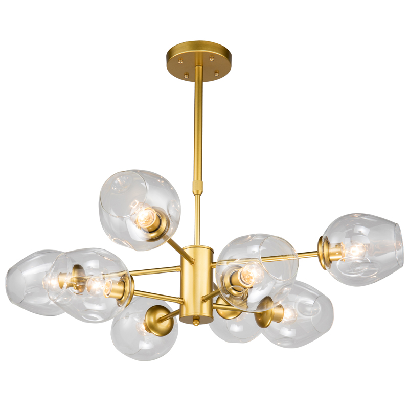 Люстра Branching Bubble Chandelier gold 8 Глянцевое золото Прозрачный в Ижевске | Loft Concept 