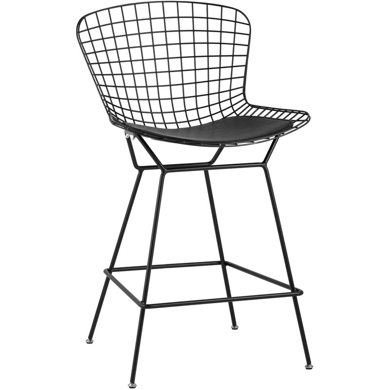 Полубарный стул Bertoia Barstool Черный Матовый Металл Черный в Ижевске | Loft Concept 