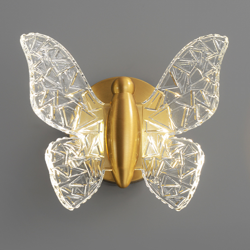 Бра Butterfly Wall Lamp Н Латунь Прозрачный в Ижевске | Loft Concept 