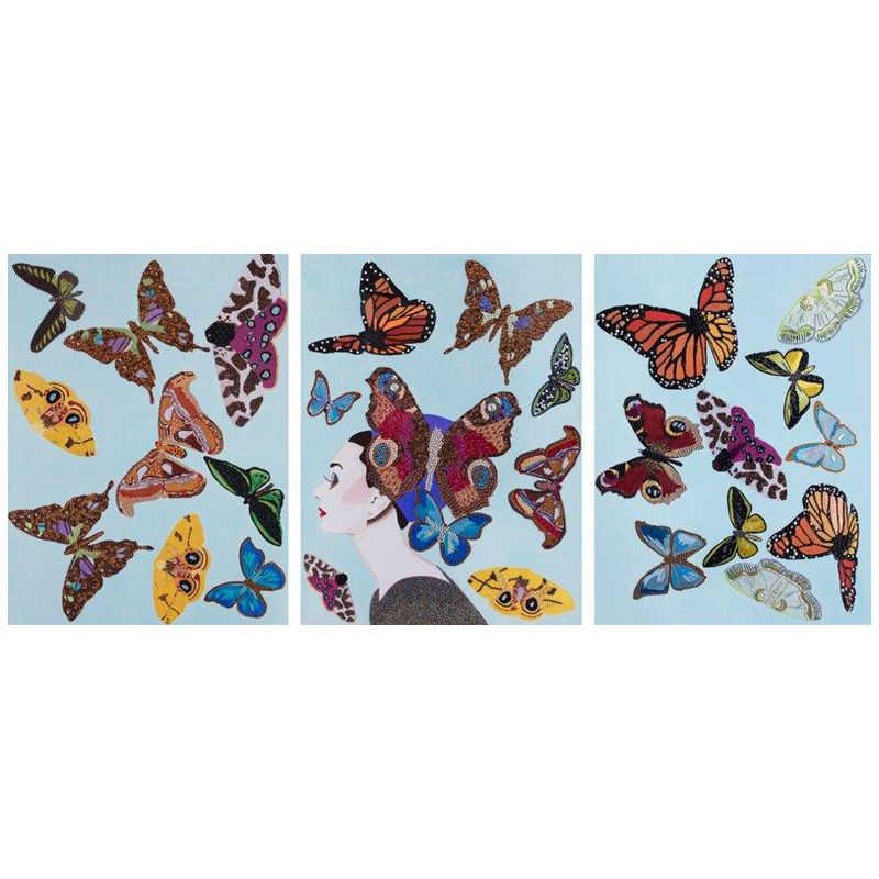 Картина Audrey with Swarming Butterflies Triptych Мульти в Ижевске | Loft Concept 