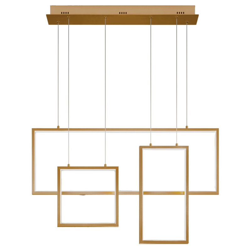 Люстра Rectangle Geometry Chandelier Gold 3 Золотой в Ижевске | Loft Concept 