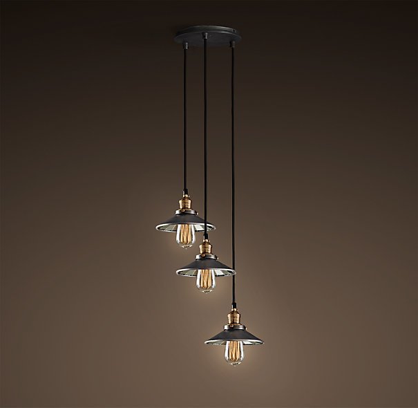 Люстра Loft Cone Pendant Reflector 3 Черный в Ижевске | Loft Concept 