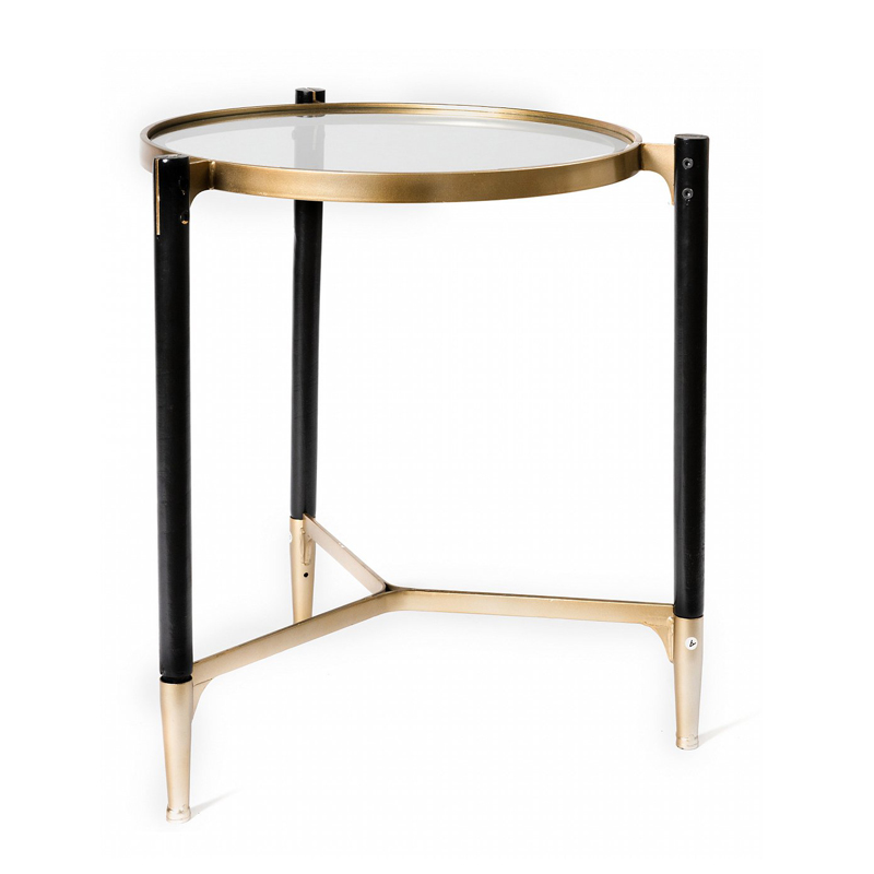 Приставной столик Black & Gold Table round Черный матовое золото в Ижевске | Loft Concept 