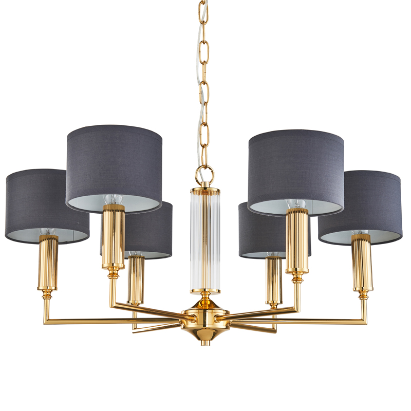 Люстра Laurent Chandelier grey 66 Глянцевое золото Серый Прозрачный в Ижевске | Loft Concept 