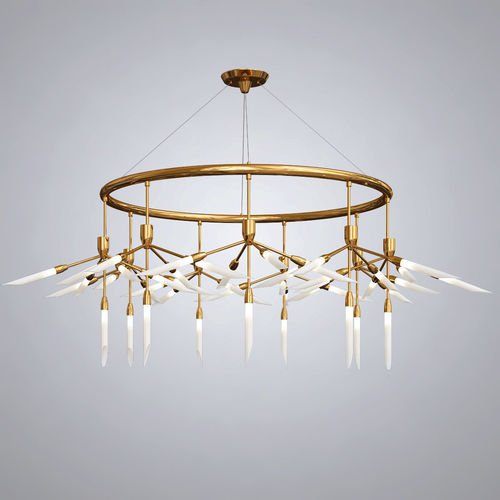 Люстра Spur Ring Chandelier Латунь Белый в Ижевске | Loft Concept 