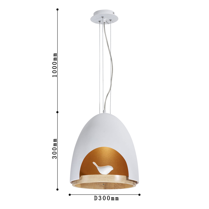 Люстра белого цвета с деревянным обручем PROVENCE BIRD в Ижевске