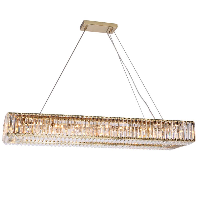 Люстра Darleen Crystal Gold Rectangular Chandelier Золотой Прозрачный (Transparent) в Ижевске | Loft Concept 