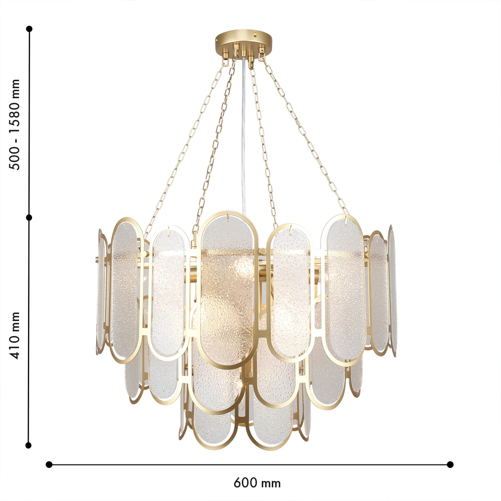 Люстра с многослойным эффектом из овальных элементов из непрозрачного стекла Conformation в Ижевске