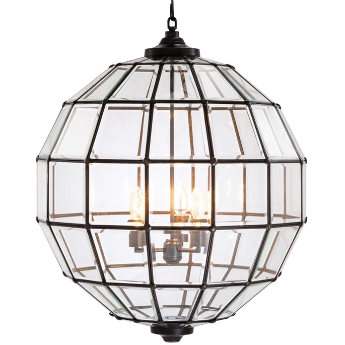 Люстра Lantern Luna Bronze L Темная бронза Прозрачный (Transparent) в Ижевске | Loft Concept 