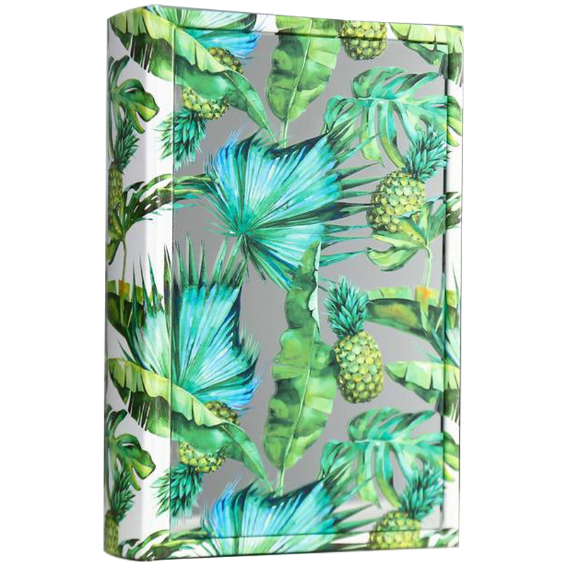 Шкатулка-книга Pineapples and Leaves Mirror Book Box Зеленый Белый Зеркало в Ижевске | Loft Concept 