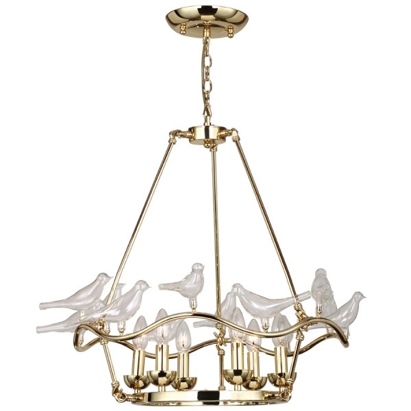 Люстра Dove Chandelier Glass Bird  6 Золотой в Ижевске | Loft Concept 