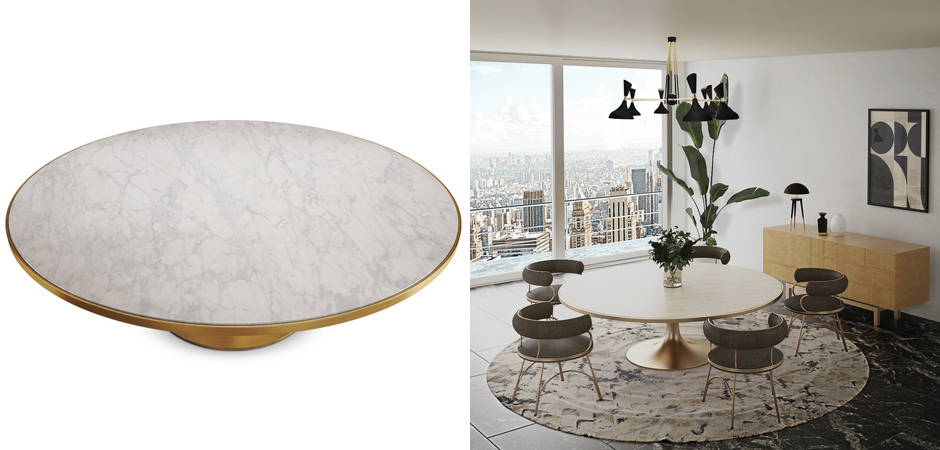 Обеденный стол Marble in Metal Dining Table Обеденный стол Marble in Metal Dining Table - Loft-Concept в Ижевске