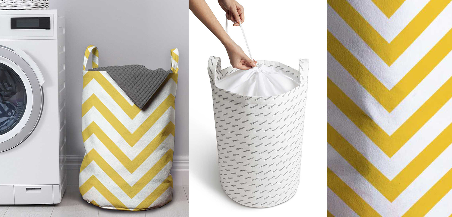 Корзина Mustard Chevron Basket - фото