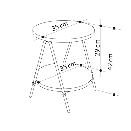 Стол приставной с 2-мя круглыми белыми столешницами ESSEL SIDE TABLE WHITE в Ижевске