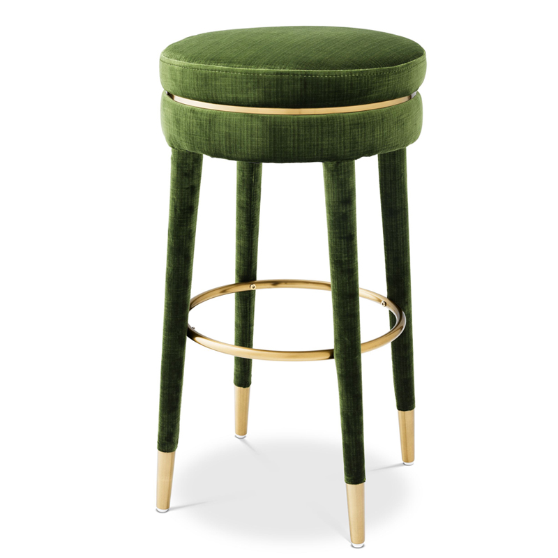 Барный стул Eichholtz Bar Stool Parisian green Зеленый Латунь в Ижевске | Loft Concept 