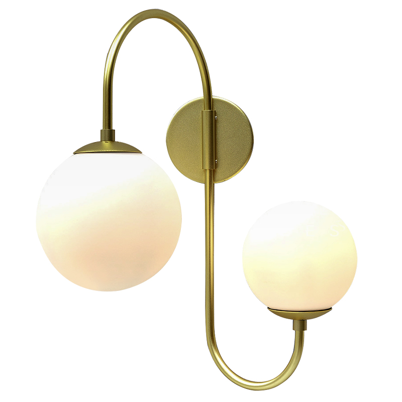 Бра Gooseneck Pelle Gold Wall Lamp Золотой Белый в Ижевске | Loft Concept 