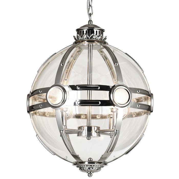 Люстра Eichholtz Lantern Hagerty Silver Прозрачное Стекло Хром в Ижевске | Loft Concept 