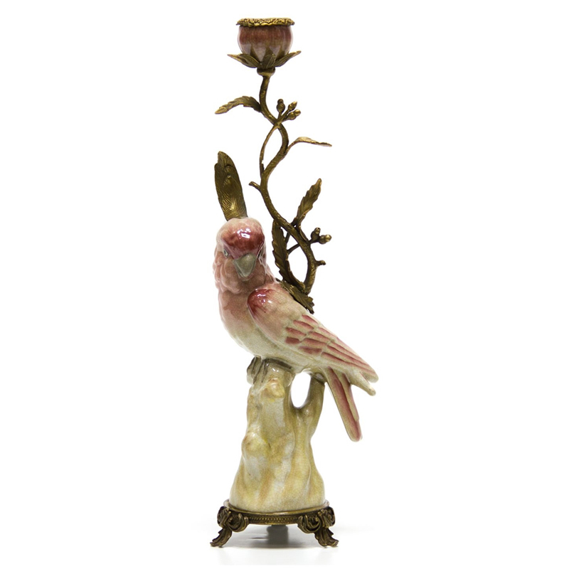 Подсвечник Pink Parrot Candlestick L or R Бронза Розовый (Rose) в Ижевске | Loft Concept 