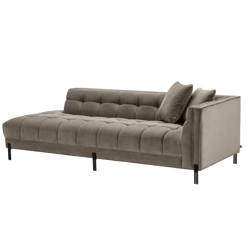 Кушетка Eichholtz Lounge Sofa Sienna Right greige Бежево-серый Темная бронза в Ижевске | Loft Concept 