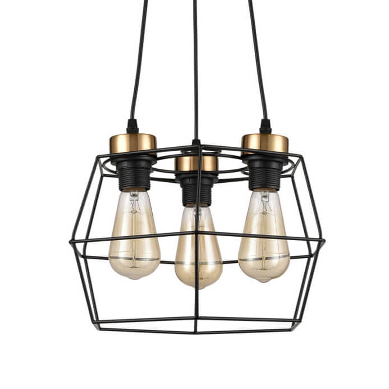 Люстра Loft Wire Cage Black lamp 3 Черный в Ижевске | Loft Concept 