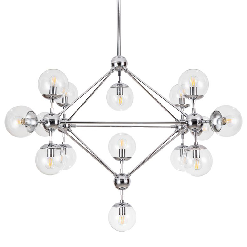 Люстра Modo Chandelier Chrome 15 Хром Прозрачный в Ижевске | Loft Concept 