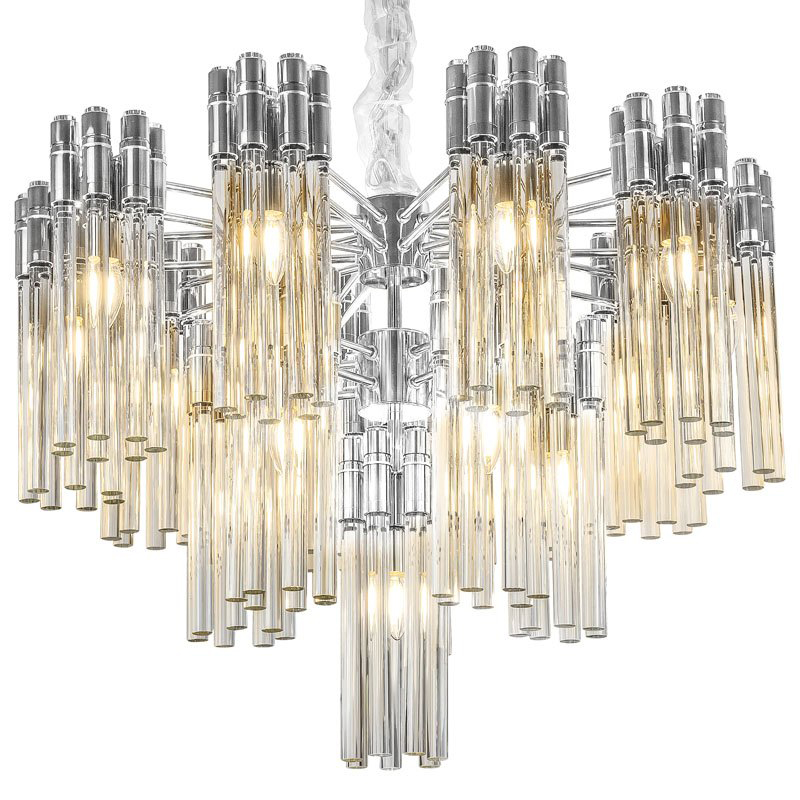 Люстра Contemporary Chandelier Crystal Silver Прозрачное Стекло Серебряный в Ижевске | Loft Concept 