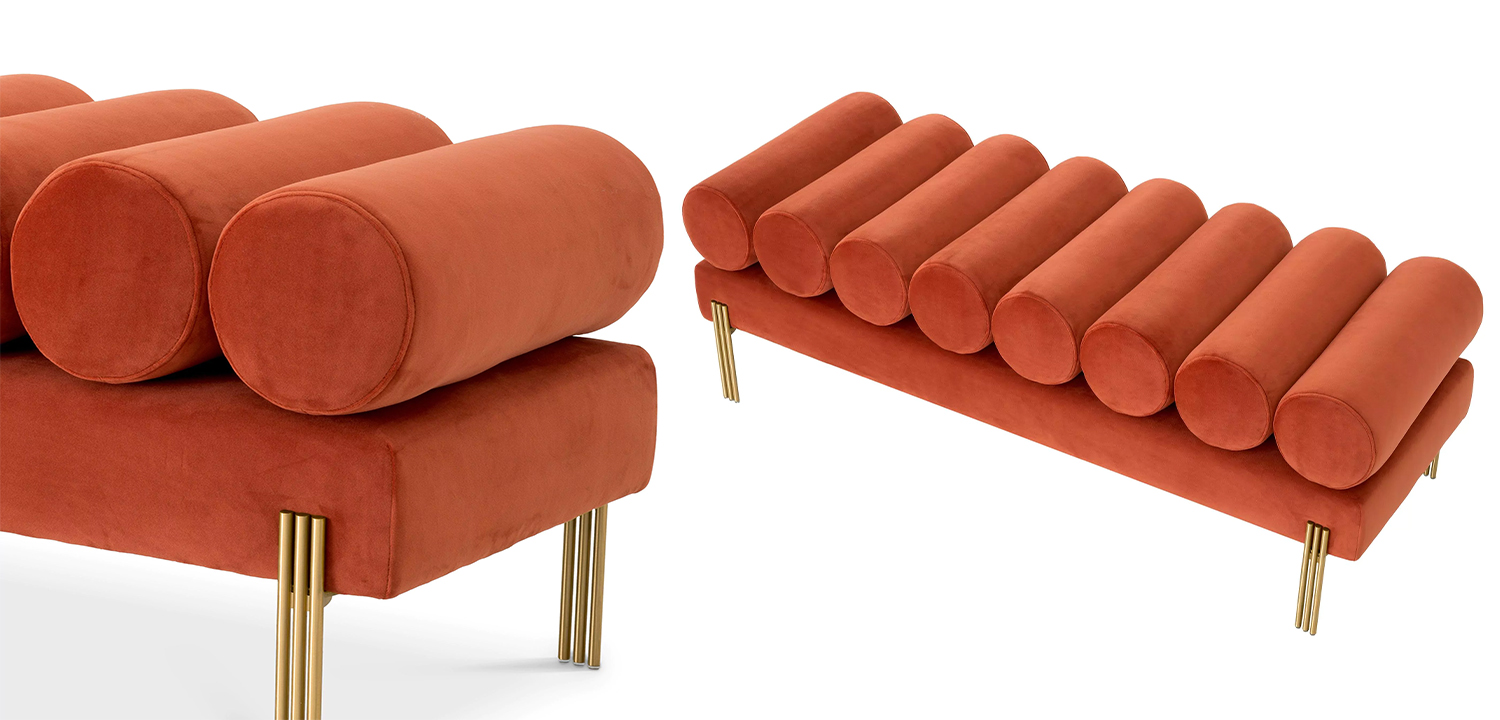 Банкетка Eichholtz Bench Oxley Orange - фото