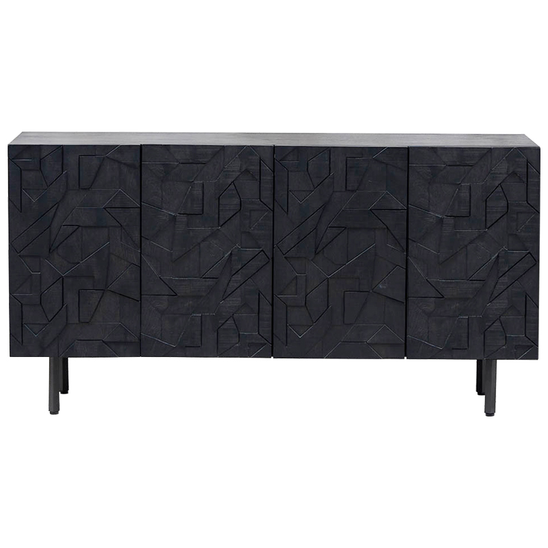 Комод Polygonal Ornament Chest of Drawers L Черный в Ижевске | Loft Concept 