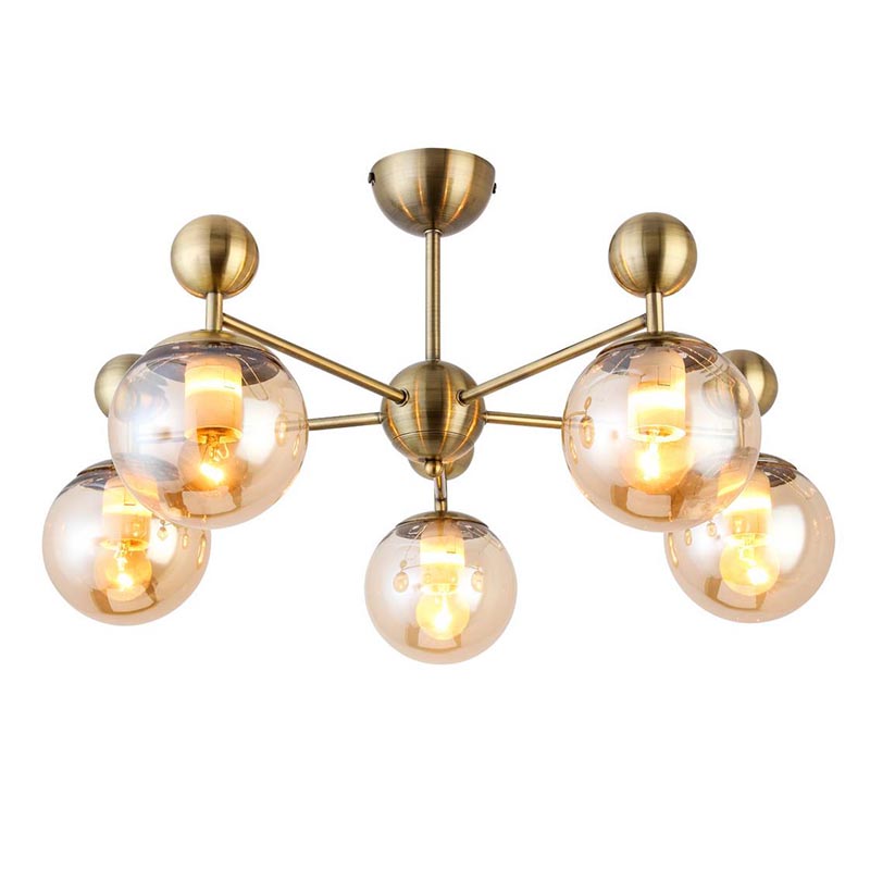 Потолочная люстра Demian Bronze Chandelier Бронза Янтарный в Ижевске | Loft Concept 