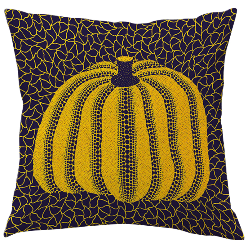 Декоративная подушка Yayoi Kusama Pumpkin Yellow Черный Желтый в Ижевске | Loft Concept 