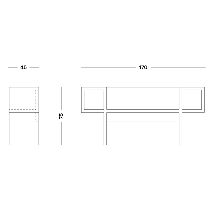 Дизайнерская разноцветная скамья Poltronova Canton Bench в Ижевске