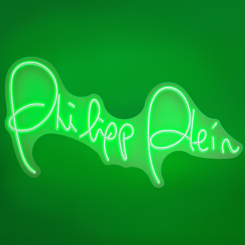 Неоновая настенная лампа Neon Philipp Plein Белый Зеленый в Ижевске | Loft Concept 