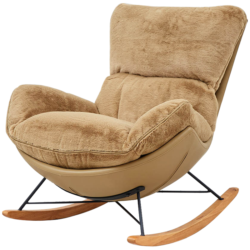 Кресло-качалка Kenneth Rocking Chair Коричневый Бежевый Древесина в Ижевске | Loft Concept 