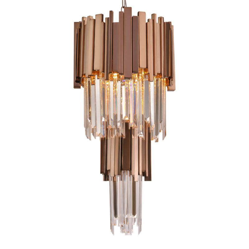 Люстра многоярусная Luxxu Modern Cascade Chandelier Bronze Metal Glass 35 Бронза Прозрачное Стекло в Ижевске | Loft Concept 