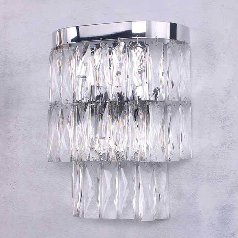 Бра Crystal Pendants Regena Chrome Wall Lamp Хром Прозрачный (Transparent) в Ижевске | Loft Concept 