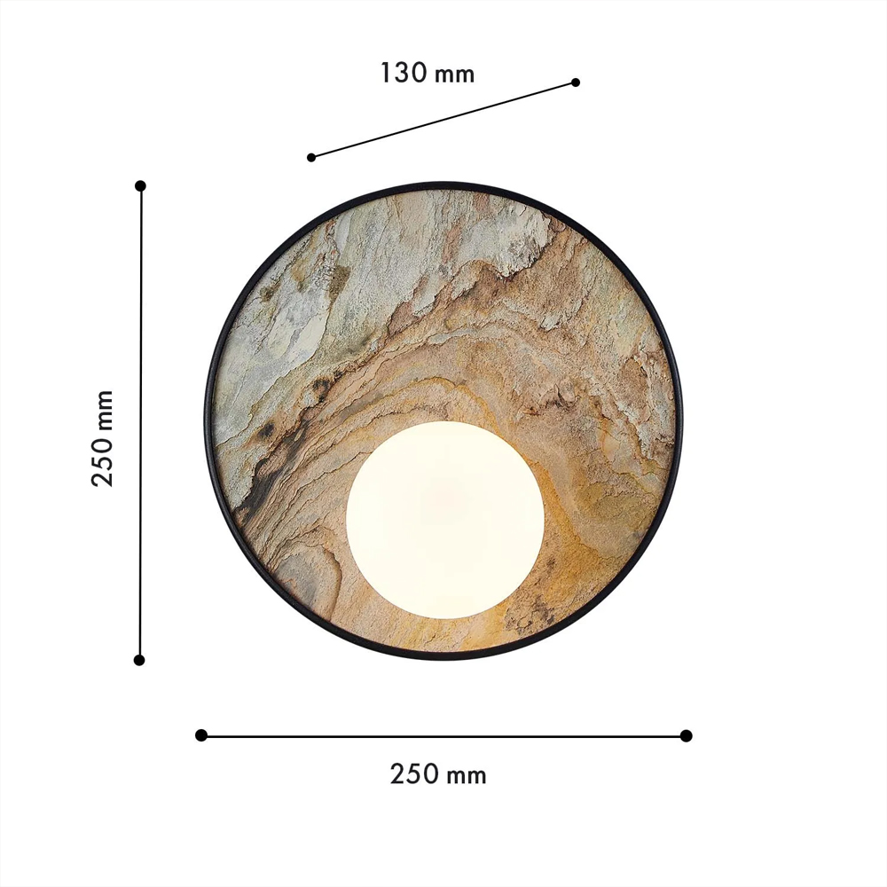 Бра круглое с каменным диском в металлической раме Sandstone Painting в Ижевске