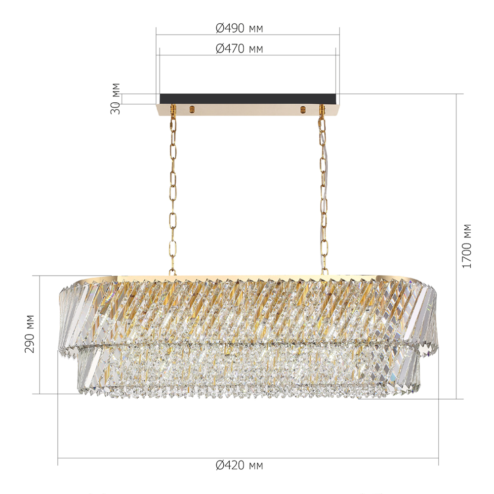 Люстра овальная в классическом обрамлении Light Connoisseurs Beauty в Ижевске