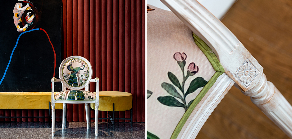 Полукресло с зелеными павлинами Emperor