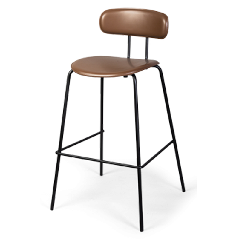 Барный стул Renis Brown Barstool Черный Коричневый в Ижевске | Loft Concept 