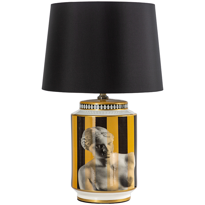 Настольная лампа Venus Yellow Black Lampshade Желтый Черный Черно-белый Золотой в Ижевске | Loft Concept 