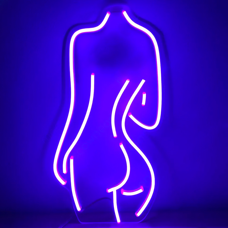 Неоновая настенная лампа Silhouette II Neon Wall Lamp Фиолетовый Прозрачный в Ижевске | Loft Concept 