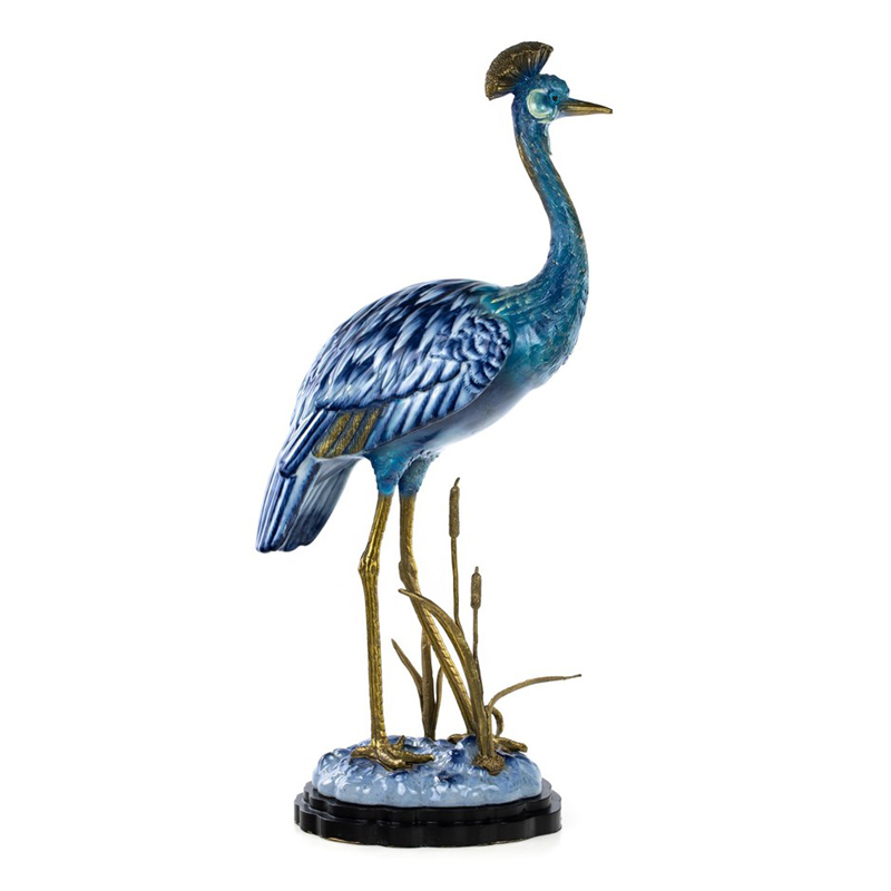 Статуэтка Crane Figurine Белый Синий Бронза в Ижевске | Loft Concept 